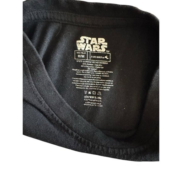 Retro Star Wars T Shirt Mens Medium Black Short Sleeve White Graphic Print - Picture 2 of 6